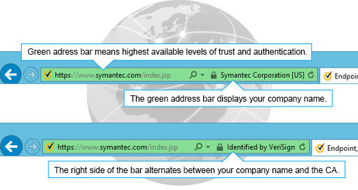 displaying the EV certificate in a browser